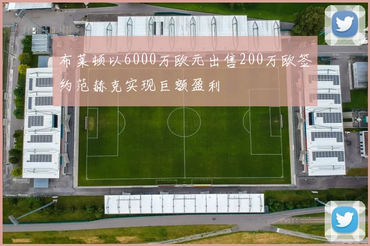 布莱顿以6000万欧元出售200万欧签约范赫克实现巨额盈利
